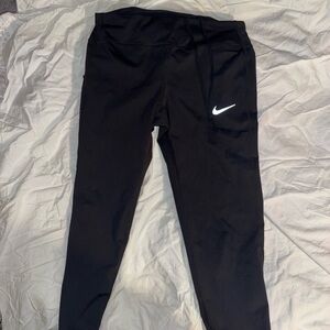 Nike women’s Black Leggings with White Logo